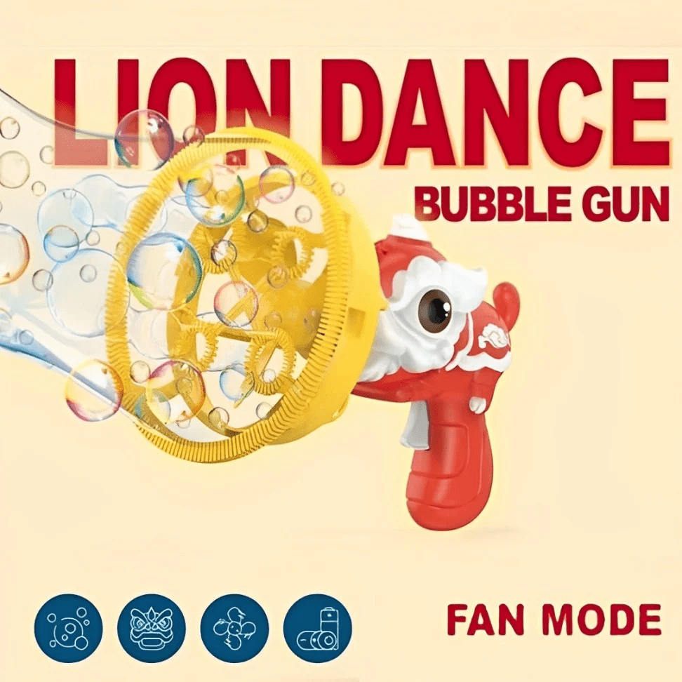 2 in 1 Electric Lion Dance Bubble Gun For Kids