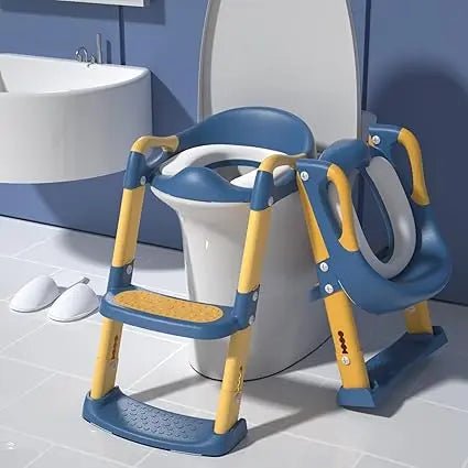 Toilet Seat with 2 Step Ladder | Toilet Trainer For Kids (Random Color)