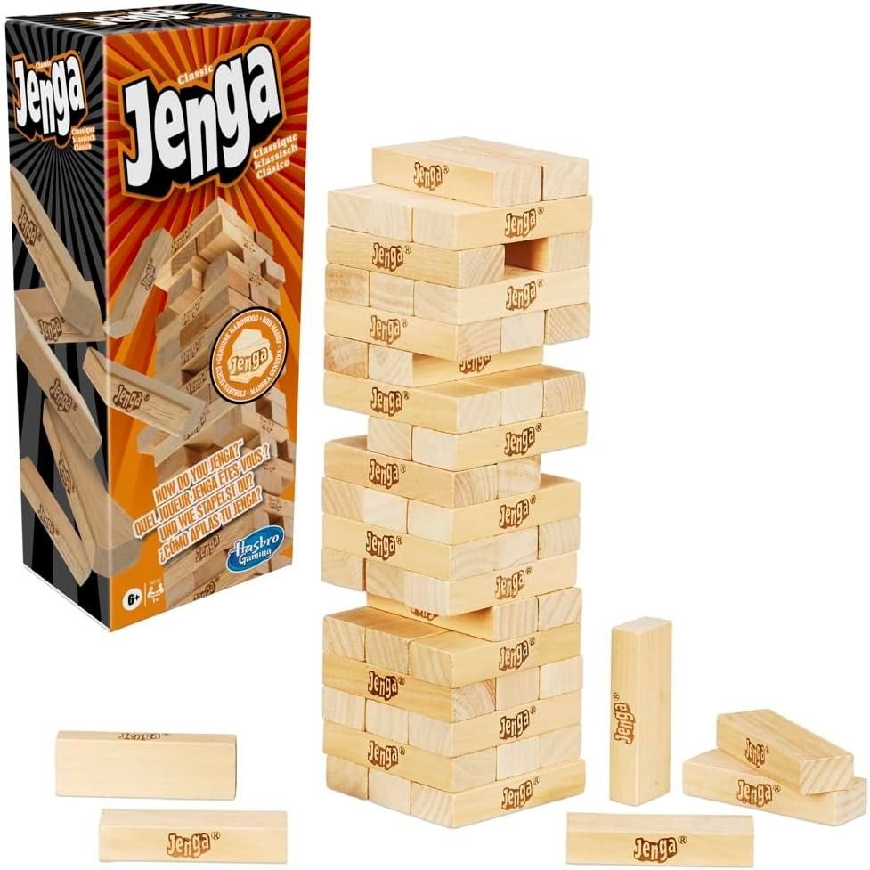 Classic Jenga Wooden Stacking Tower Board Game for Kids & Adults