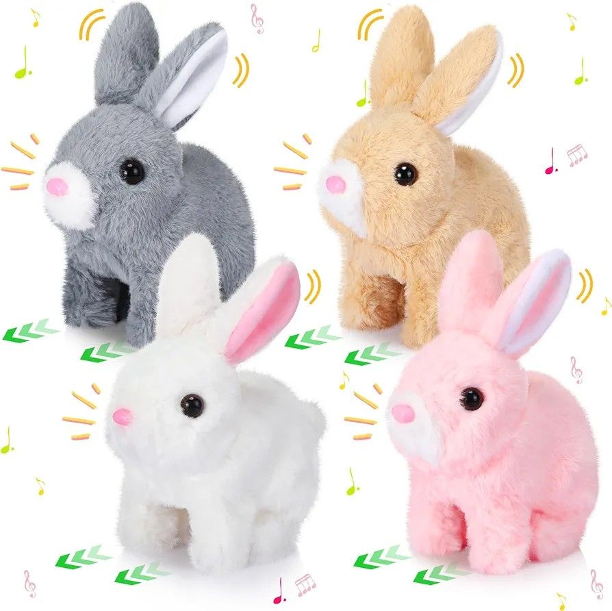 Plush Rabbit Toy with Sound and Motion for Kids (Random Colors)