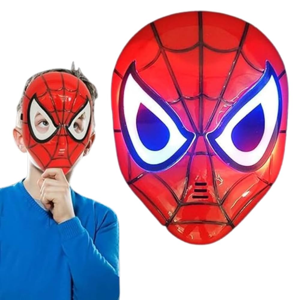 Glowing LED Light Spiderman Mask for Kids