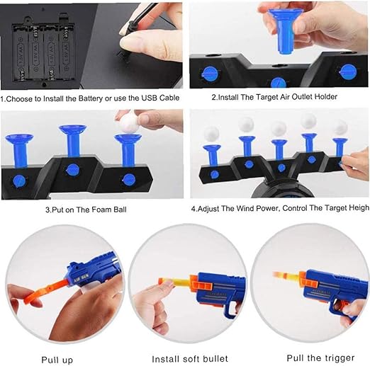 Floating Ball Target Shooting Soft Bullet Gun Toy For 2 Players