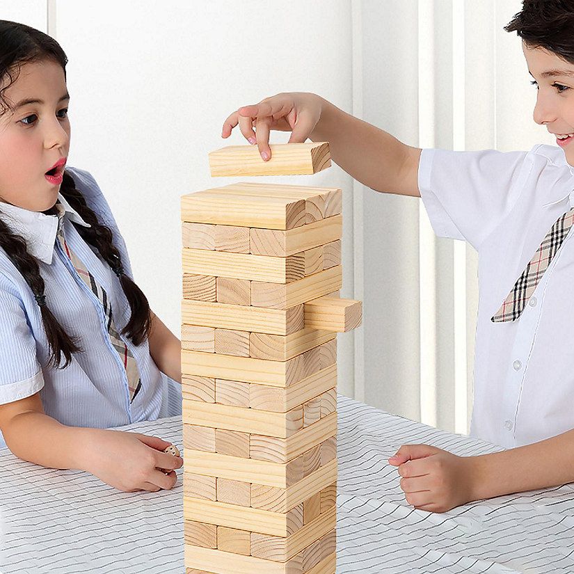 Classic Jenga Wooden Stacking Tower Board Game for Kids & Adults