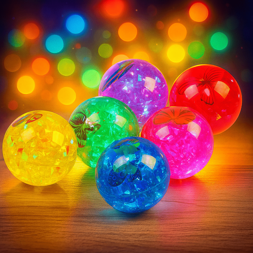 LED Flashing Colorful Rubber Ball For Kids