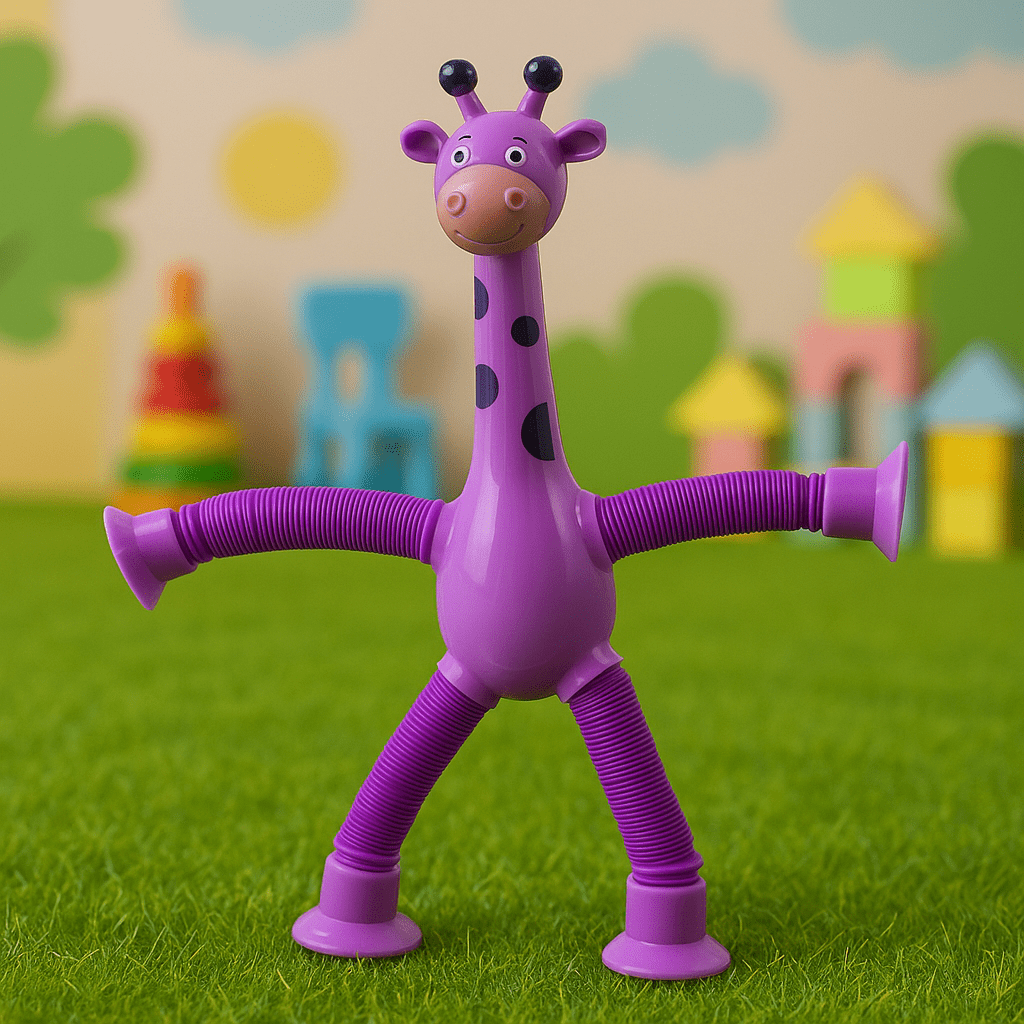 Telescopic Giraffe with Suction Cup Cartoon Toy For kids