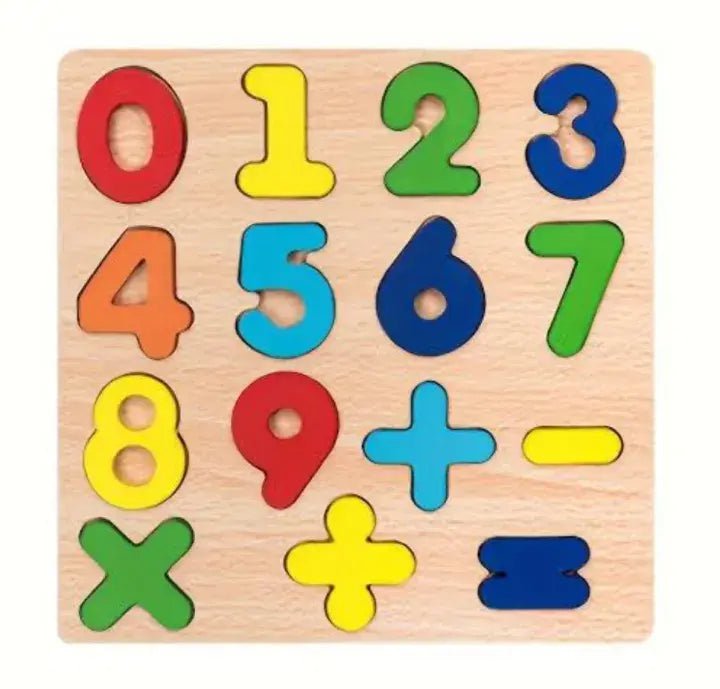 Early Educational wooden Colorful 3D Numbers Shapes and Alphabets