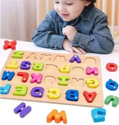 Early Educational wooden Colorful 3D Numbers Shapes and Alphabets