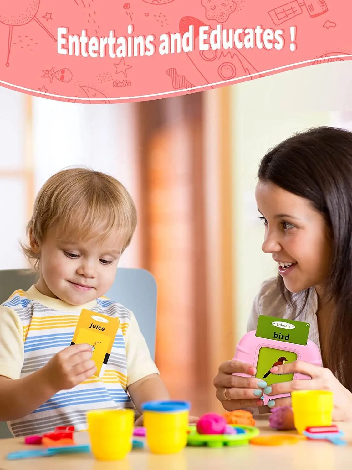 Education English Talking Flash Cards Learning Machine With Sound For Kids