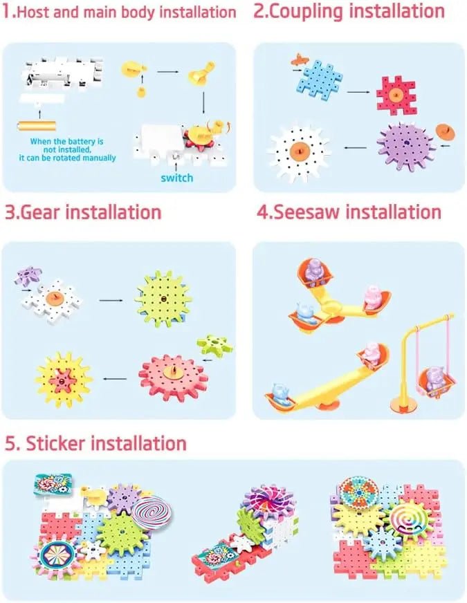 Electric Building Block Gear Toy