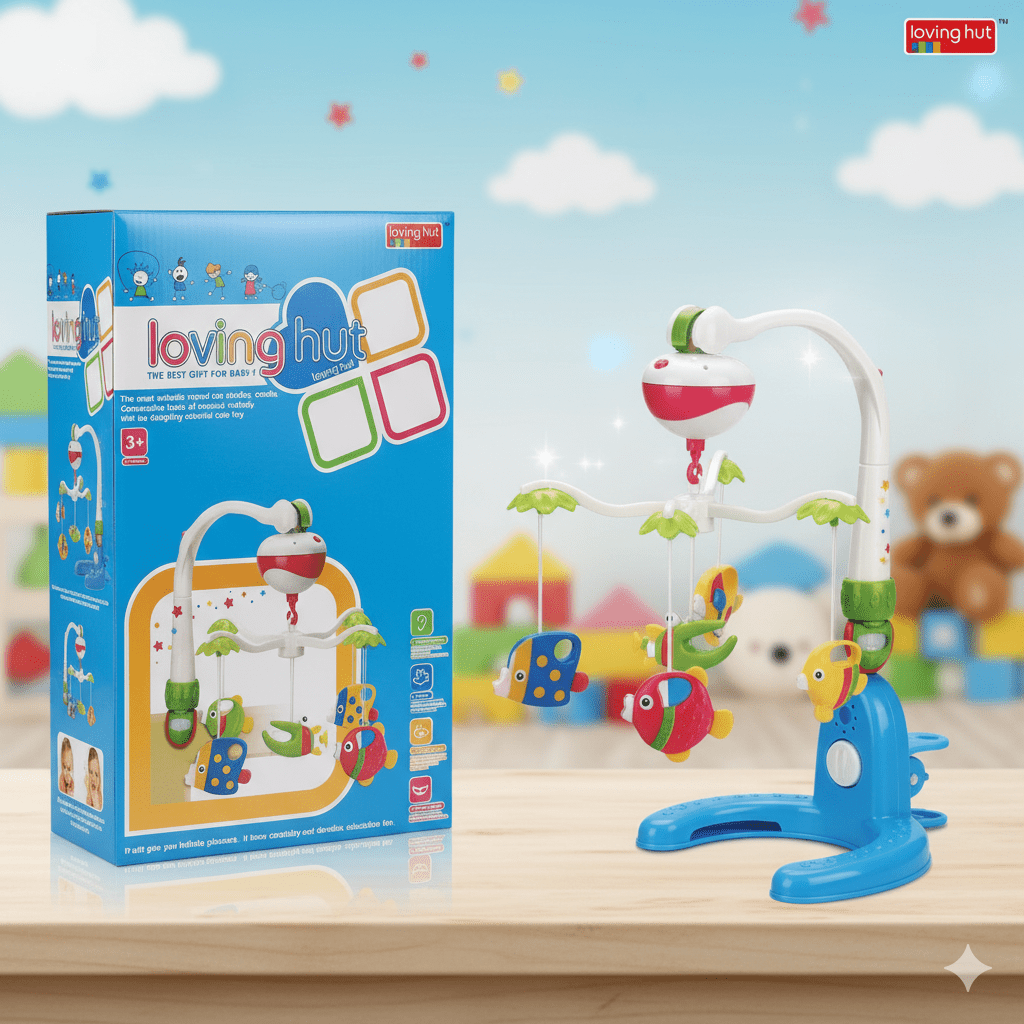 Loving Hut Musical Baby Cot Mobile - Hanging Rattles Set