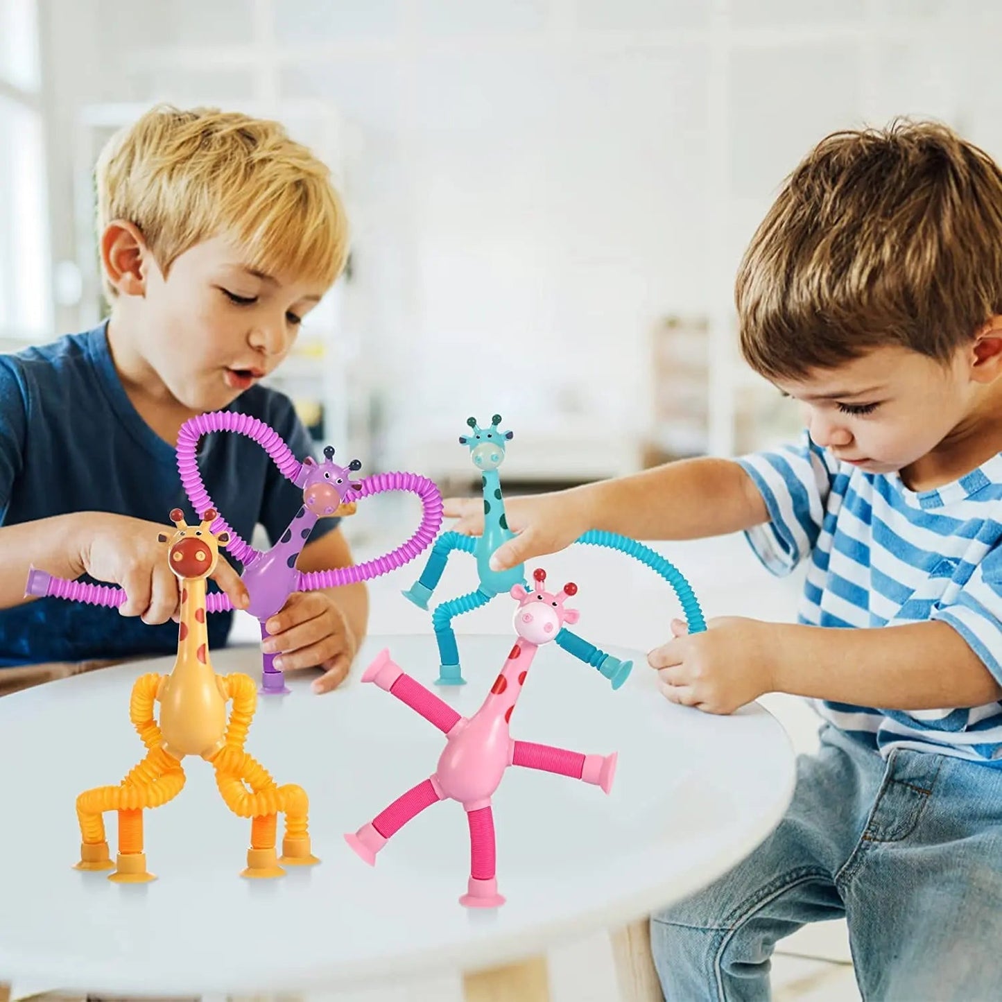 Telescopic Giraffe with Suction Cup Cartoon Toy For kids