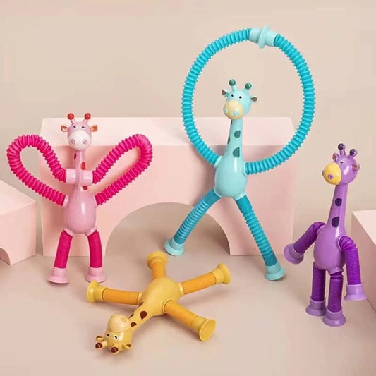 Telescopic Giraffe with Suction Cup Cartoon Toy For kids