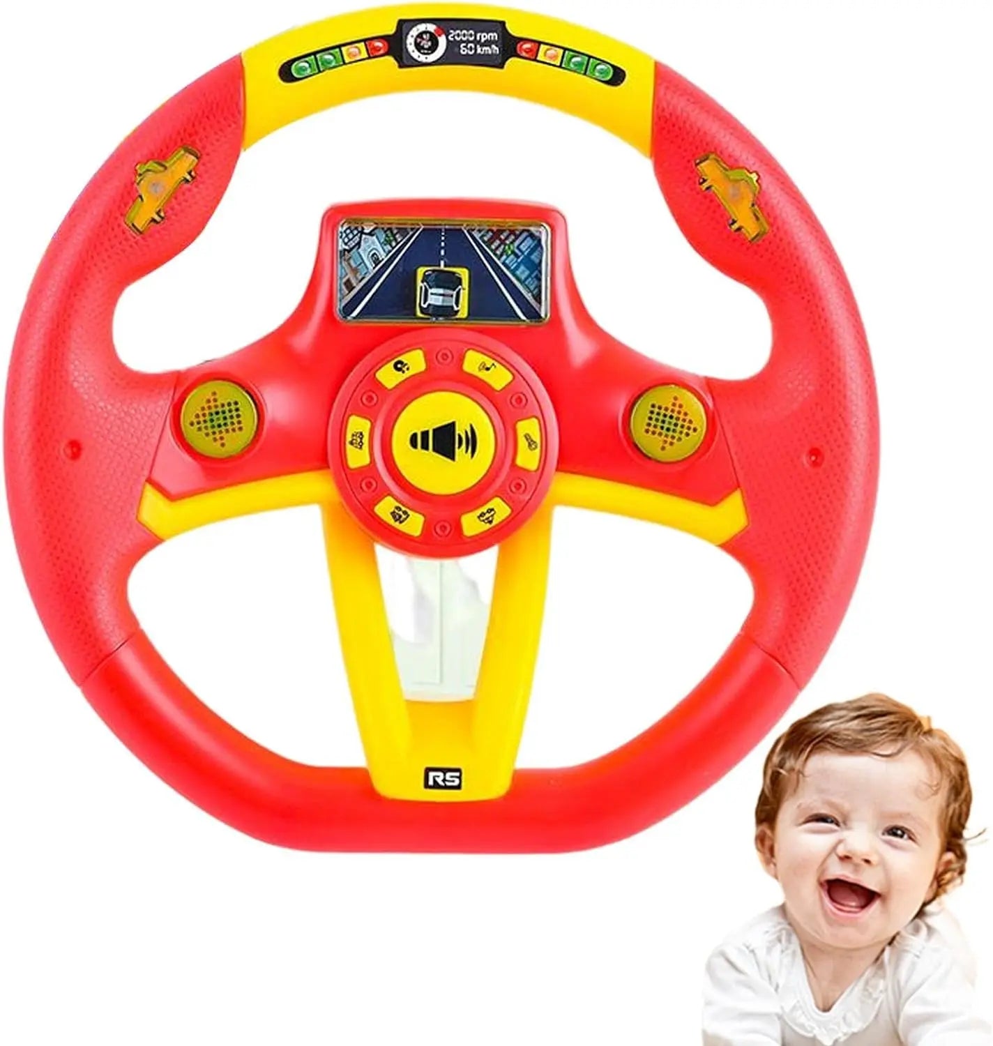 Simulated Steering Wheel Pretend Play Driving Toy