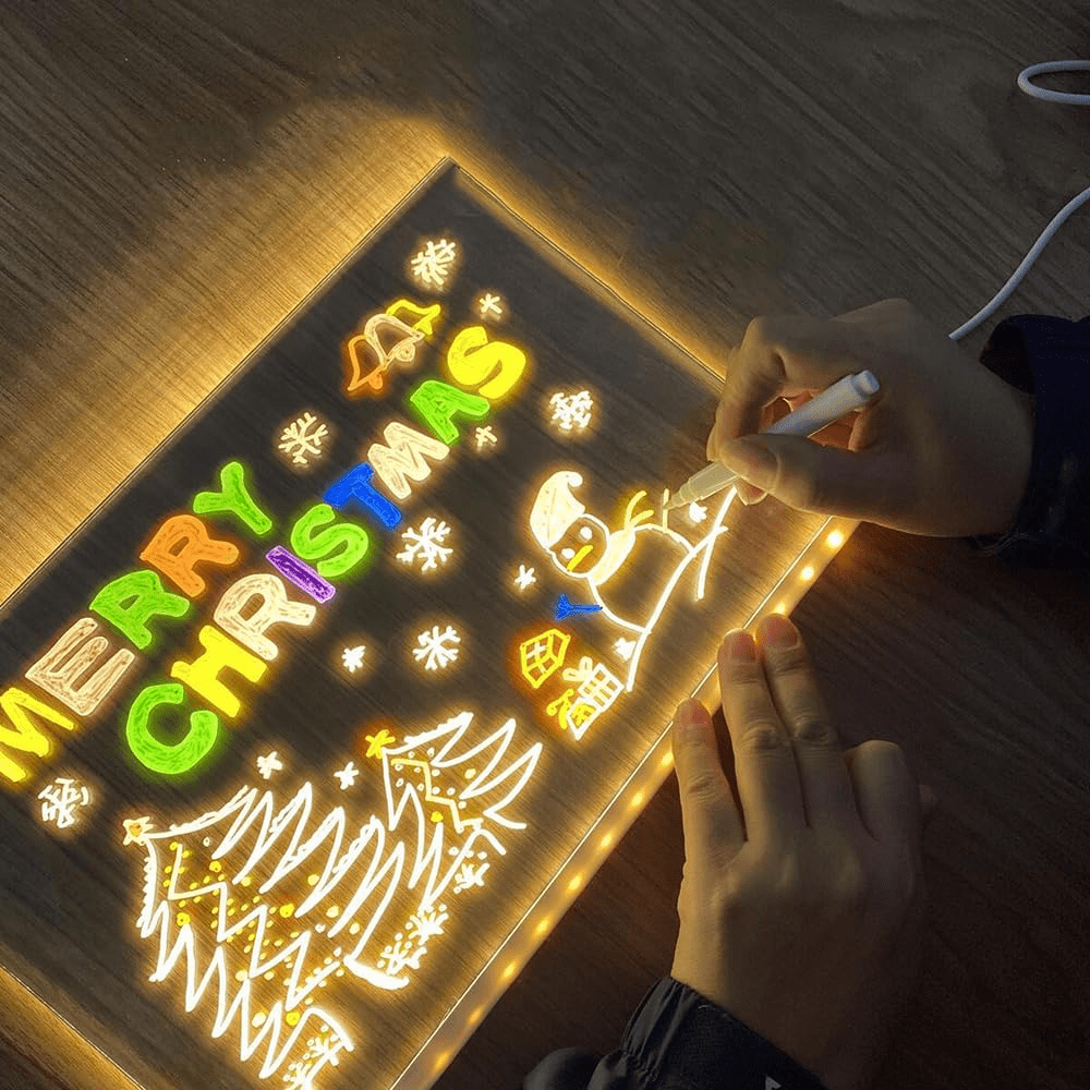 Acrylic LED Board With Colorful Night Light & 7 Neon Pens