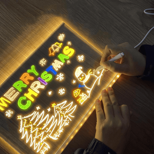 Acrylic LED Board With Colorful Night Light & 7 Neon Pens