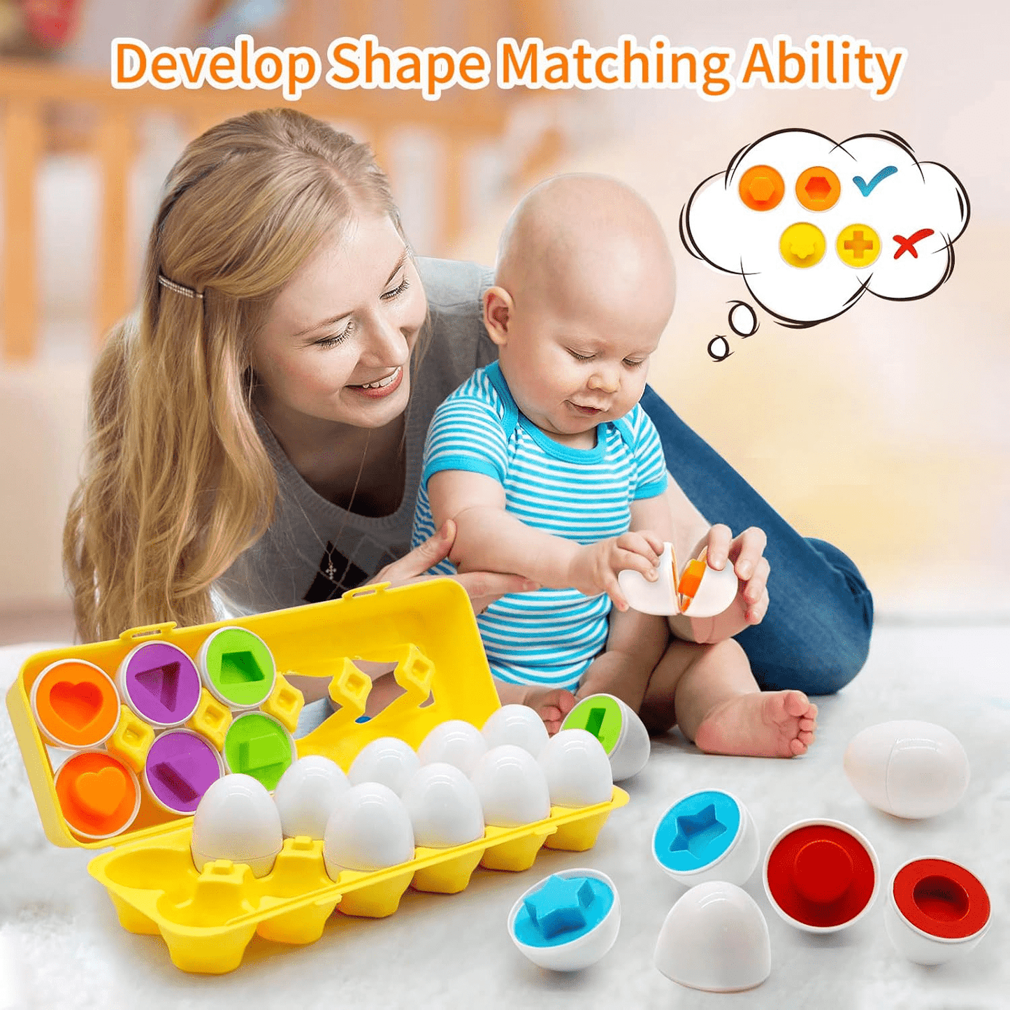 Children's Early Education Multi Shapes Eggs Toy