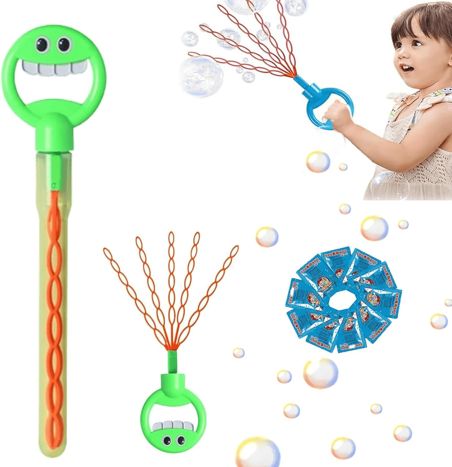 32 Hole Smiling Face Bubble Stick For Kids