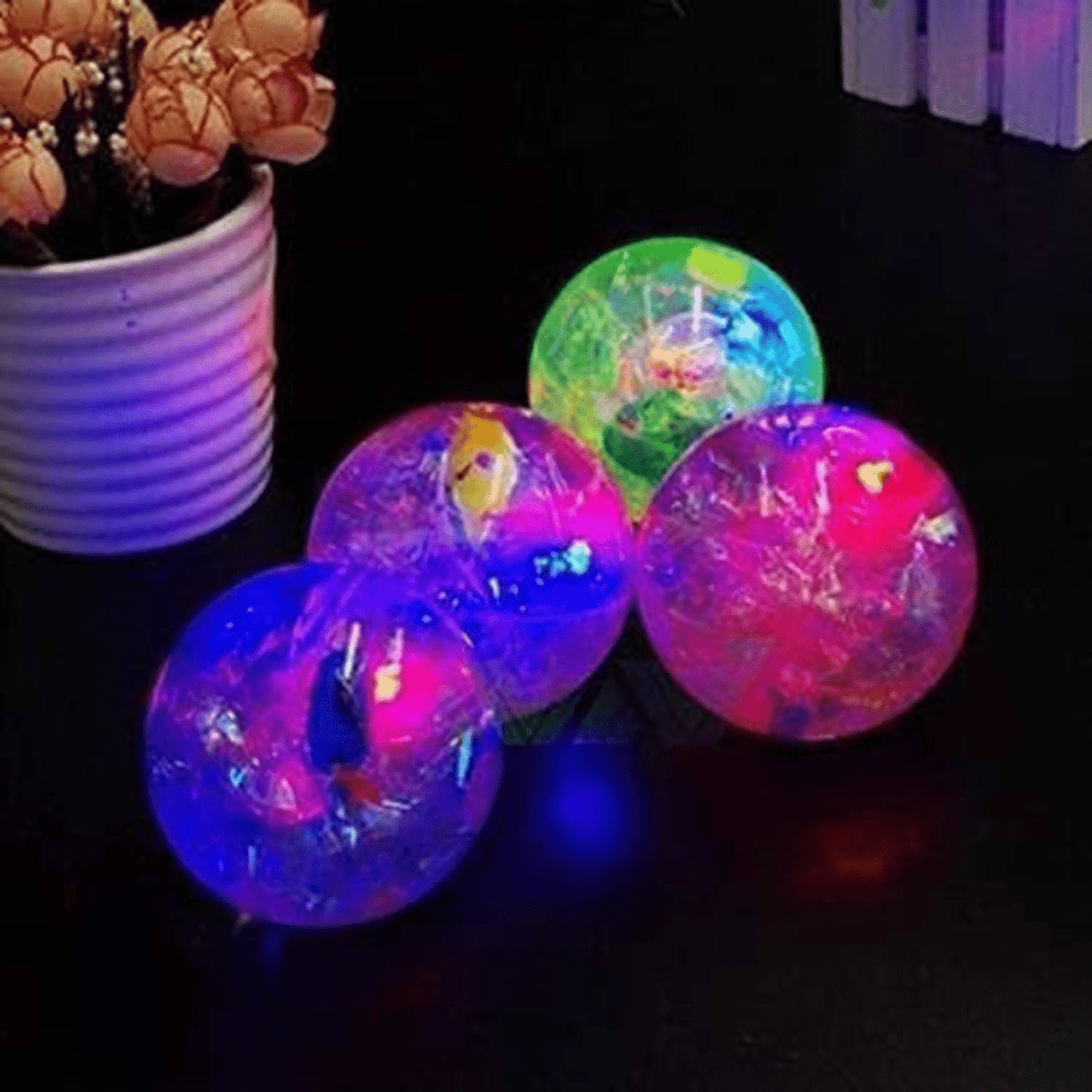 LED Flashing Colorful Rubber Ball For Kids