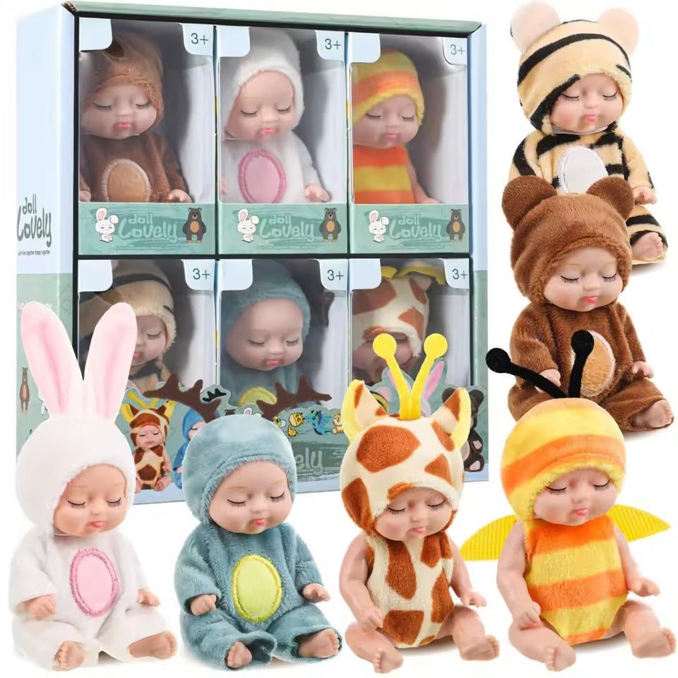 Mini Cute Sleeping Baby Dolls For Kids 6 Pcs